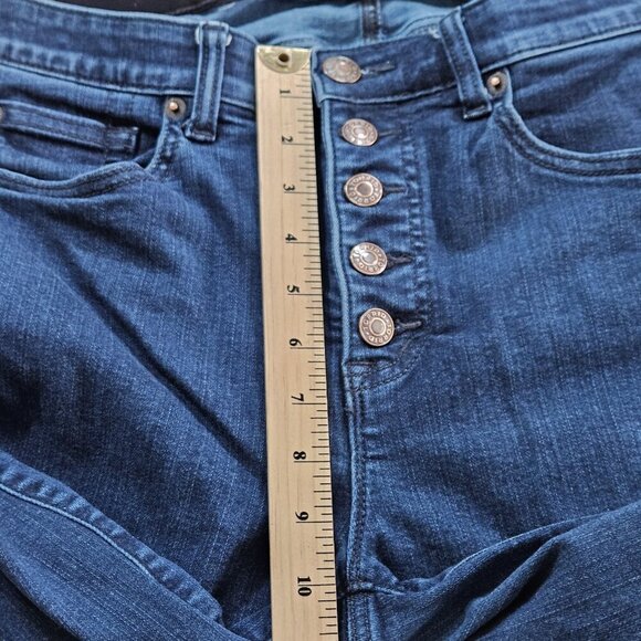 Torrid Jeans Women 12 Tall Blue Bombshell Flare Button Fly Stretch Denim Boho - Picture 7 of 15